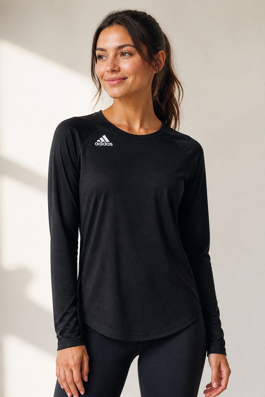 Adidas Black Long Sleeve Performance Shirt M